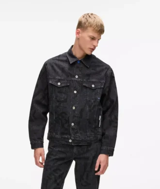 Allover-Monogramm-Jeansjacke