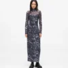Allover-Print-Kleid aus Mesh