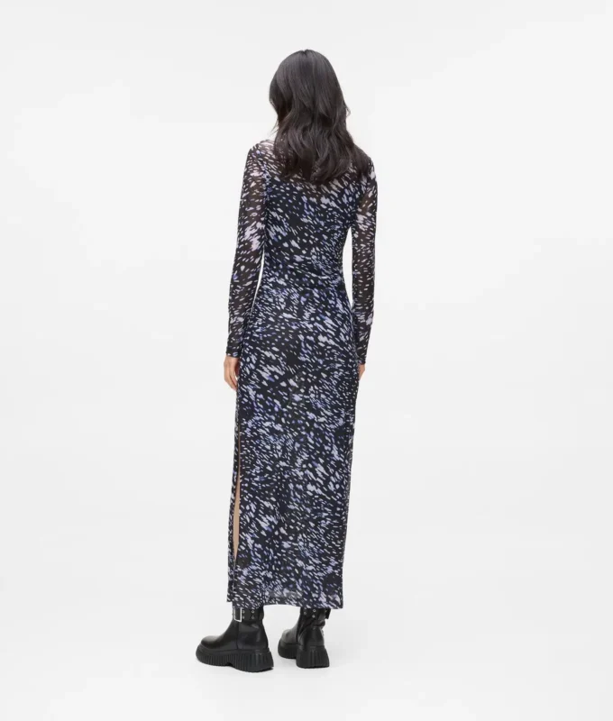 Allover-Print-Kleid aus Mesh