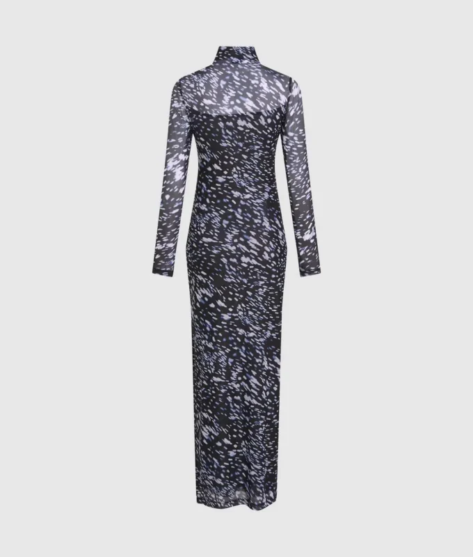 Allover-Print-Kleid aus Mesh