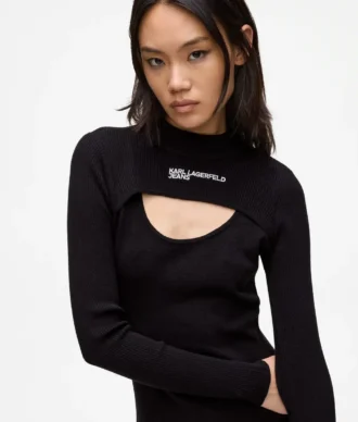 Ausgeschnittenes Strickkleid