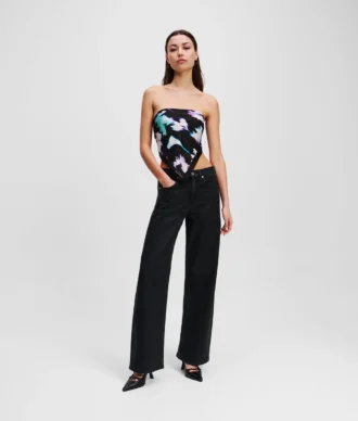 BESCHICHTETE, ENTSPANNTE JEANS MIT MITTLERER TAILLE