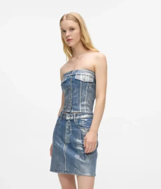Beschichtetes Denim-Bustier