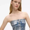 Beschichtetes Denim-Bustier