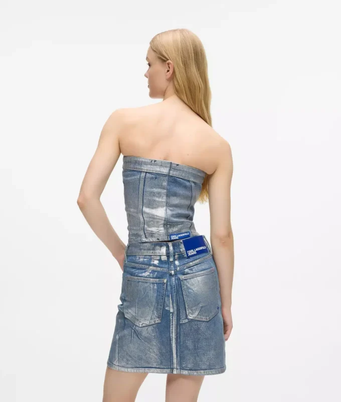 Beschichtetes Denim-Bustier