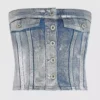 Beschichtetes Denim-Bustier