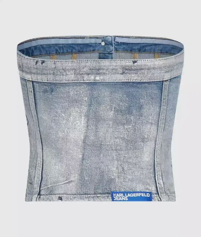 Beschichtetes Denim-Bustier
