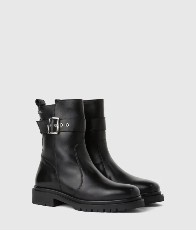 Binky Mid-Calf-Stiefel mit Schnalle Binky Mid-Calf-Stiefel mit Schnalle