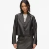 Blazer aus Kunstleder im Used-Look Blazer aus Kunstleder im Used-Look