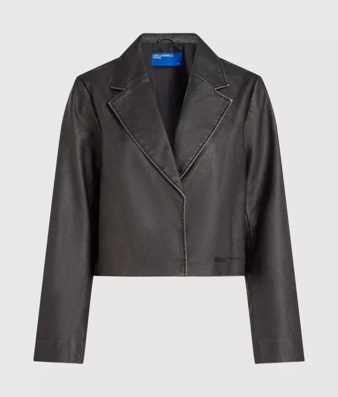 Blazer aus Kunstleder im Used-Look Blazer aus Kunstleder im Used-Look
