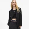 Blazer mit Denim-Einsatz