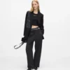 Blazer mit Denim-Einsatz