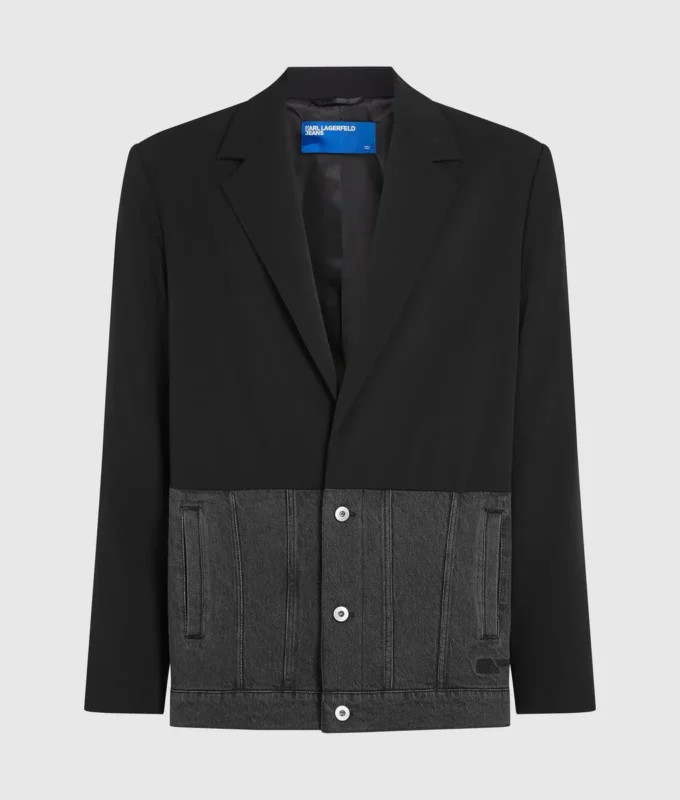 Blazer mit Denim-Einsatz Blazer mit Denim-Einsatz