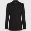 Blazer mit Gürtel und kontrastierendem Revers Blazer mit Gürtel und kontrastierendem Revers