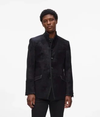 Blazer mit hohem Stehkragen