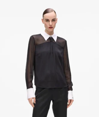 Bluse mit Krawattendetail