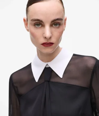 Bluse mit Krawattendetail
