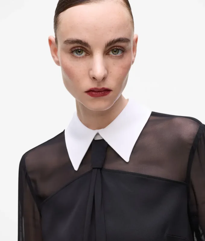 Bluse mit Krawattendetail Bluse mit Krawattendetail