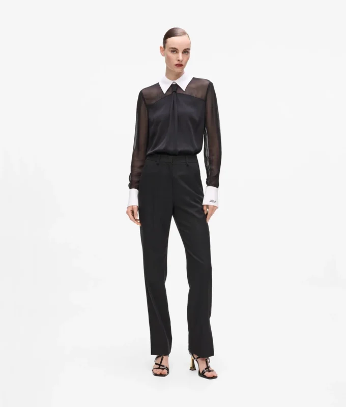 Bluse mit Krawattendetail Bluse mit Krawattendetail