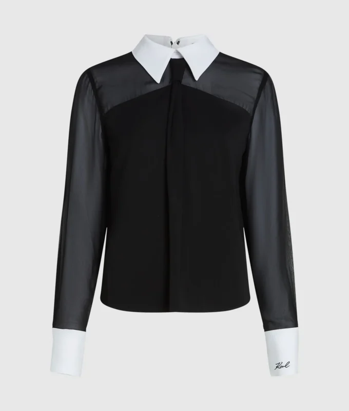 Bluse mit Krawattendetail Bluse mit Krawattendetail