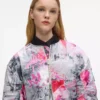 Bomberjacke mit Allover-Lackprint