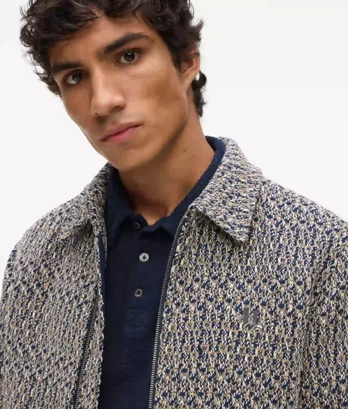 Bouclé-Tweedjacke mit Reißverschluss Bouclé-Tweedjacke mit Reißverschluss