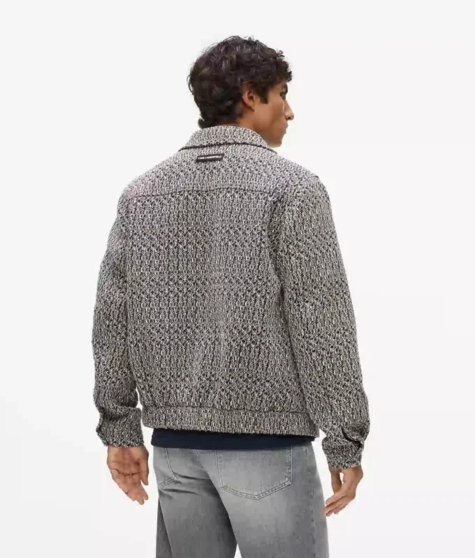 Bouclé-Tweedjacke mit Reißverschluss Bouclé-Tweedjacke mit Reißverschluss