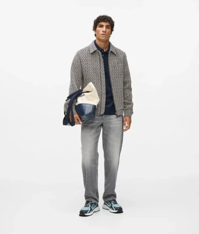 Bouclé-Tweedjacke mit Reißverschluss Bouclé-Tweedjacke mit Reißverschluss