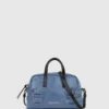 Bowlingtasche aus Denim mit Schnallen Bowlingtasche aus Denim mit Schnallen