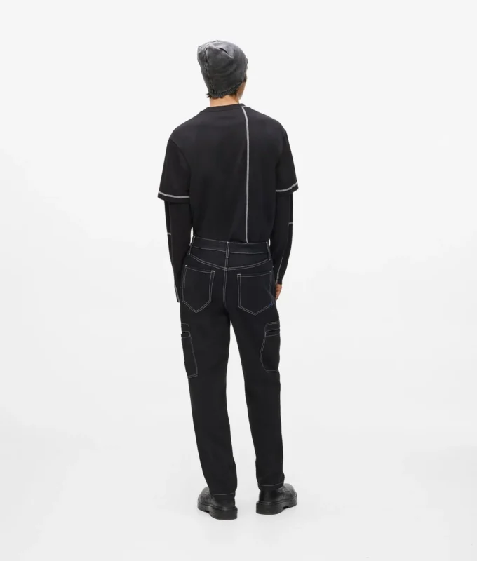 Cargohose mit Kontrastnähten