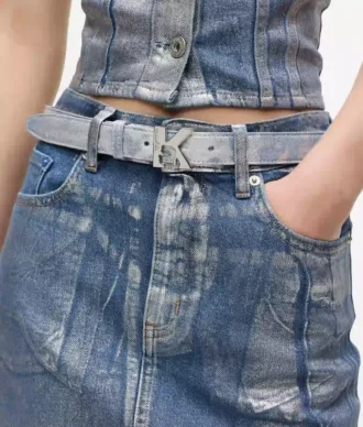 Denim-Gürtel mit K-Logo