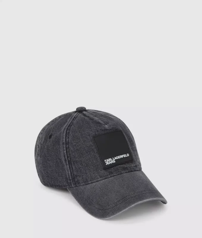 Denim-Kappe mit Box-Logo