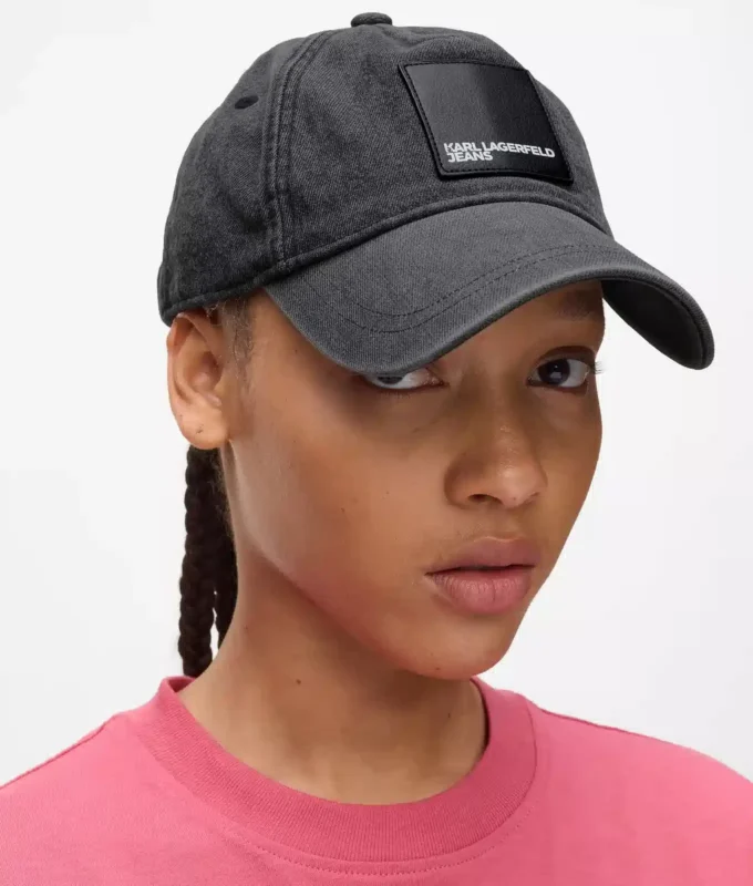 Denim-Kappe mit Box-Logo