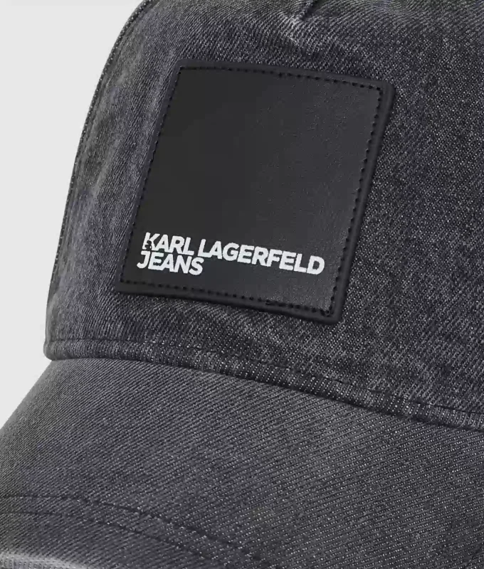 Denim-Kappe mit Box-Logo