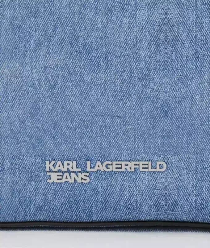 Denim-Schultertasche mit Schnalle Denim-Schultertasche mit Schnalle