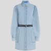 DENIM-SHIRTKLEID MIT PUFFÄRMEN DENIM-SHIRTKLEID MIT PUFFÄRMEN