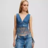 DENIM-TOP MIT FRANSEN DENIM-TOP MIT FRANSEN