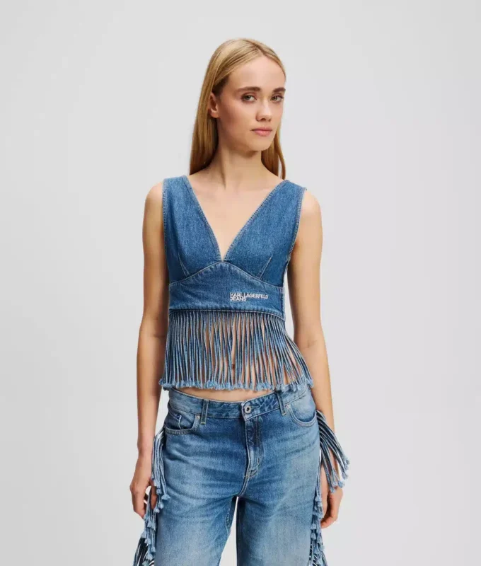 DENIM-TOP MIT FRANSEN DENIM-TOP MIT FRANSEN