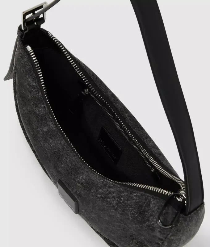 Denim-Umhängetasche mit Mondmotiv Denim-Umhängetasche mit Mondmotiv