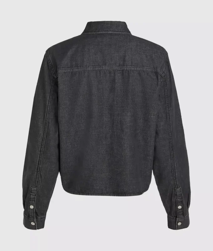 Denimhemd mit Bindeband vorne Denimhemd mit Bindeband vorne