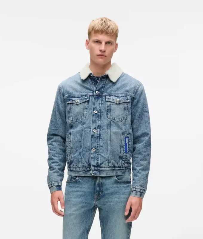 Denimjacke aus Lammfell Denimjacke aus Lammfell