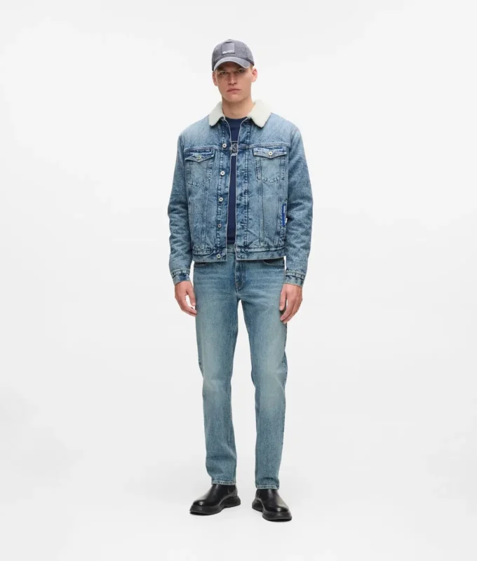 Denimjacke aus Lammfell Denimjacke aus Lammfell