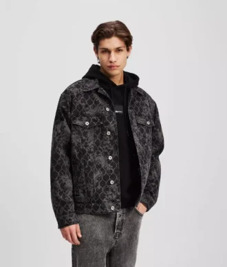 DENIMJACKE MIT ALLOVER-PRINT