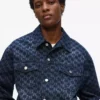 Denimjacke mit durchgehendem Monogramm-Print Denimjacke mit durchgehendem Monogramm-Print