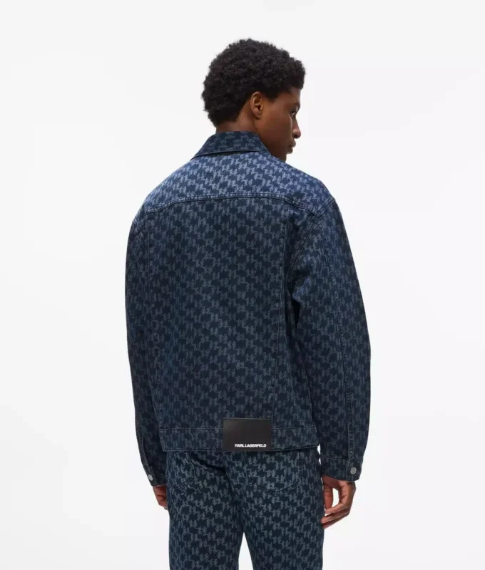 Denimjacke mit durchgehendem Monogramm-Print Denimjacke mit durchgehendem Monogramm-Print