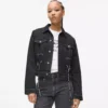 Denimjacke mit Schnürung