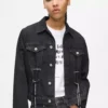 Denimjacke mit Schnürung