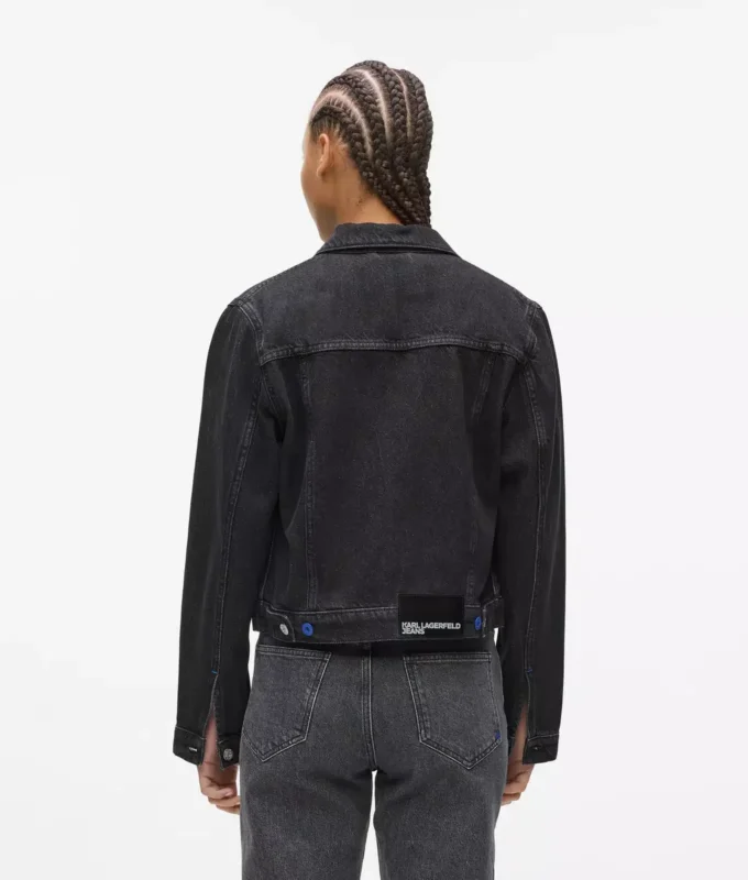 Denimjacke mit Schnürung