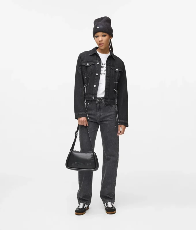 Denimjacke mit Schnürung