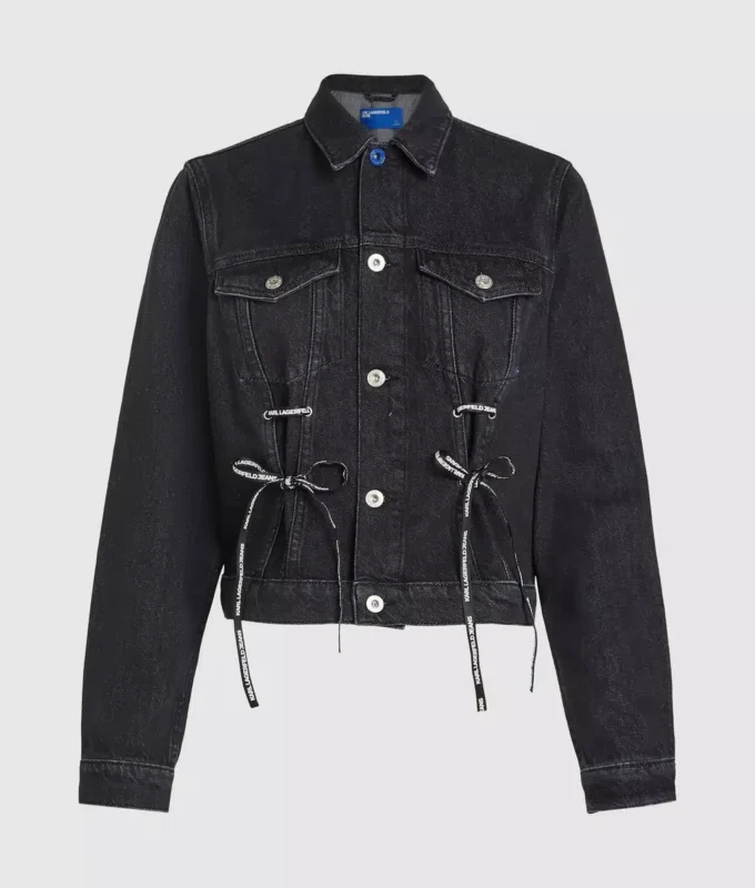 Denimjacke mit Schnürung
